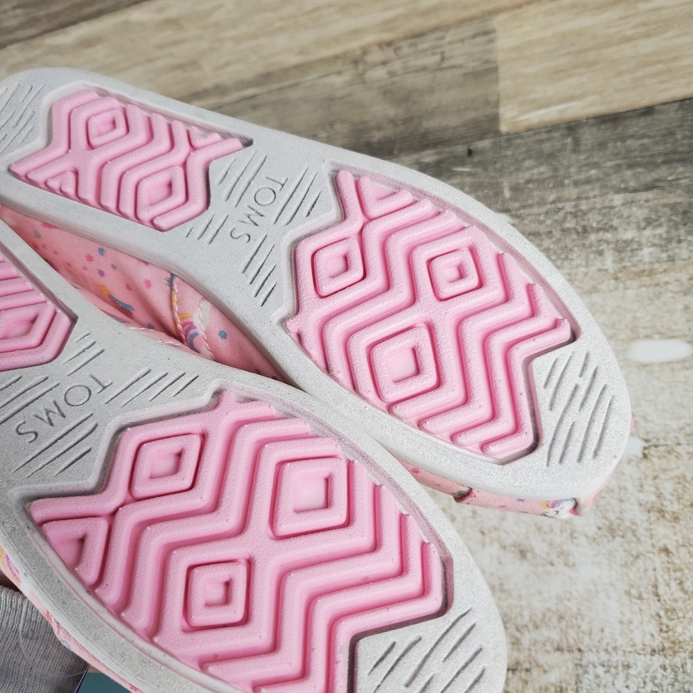 Toms Alpargata Womens Shoes Sz 6 Pink Almond Blossom Unicorn Print Slip On Flats - Picture 8 of 14